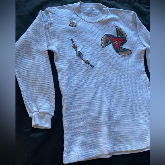 Vintage 80’s Handmade Southwestern Aztec Native Thermal top. - Picture 2 of 14